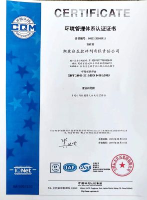 環(huán)境管理體系認(rèn)證證書